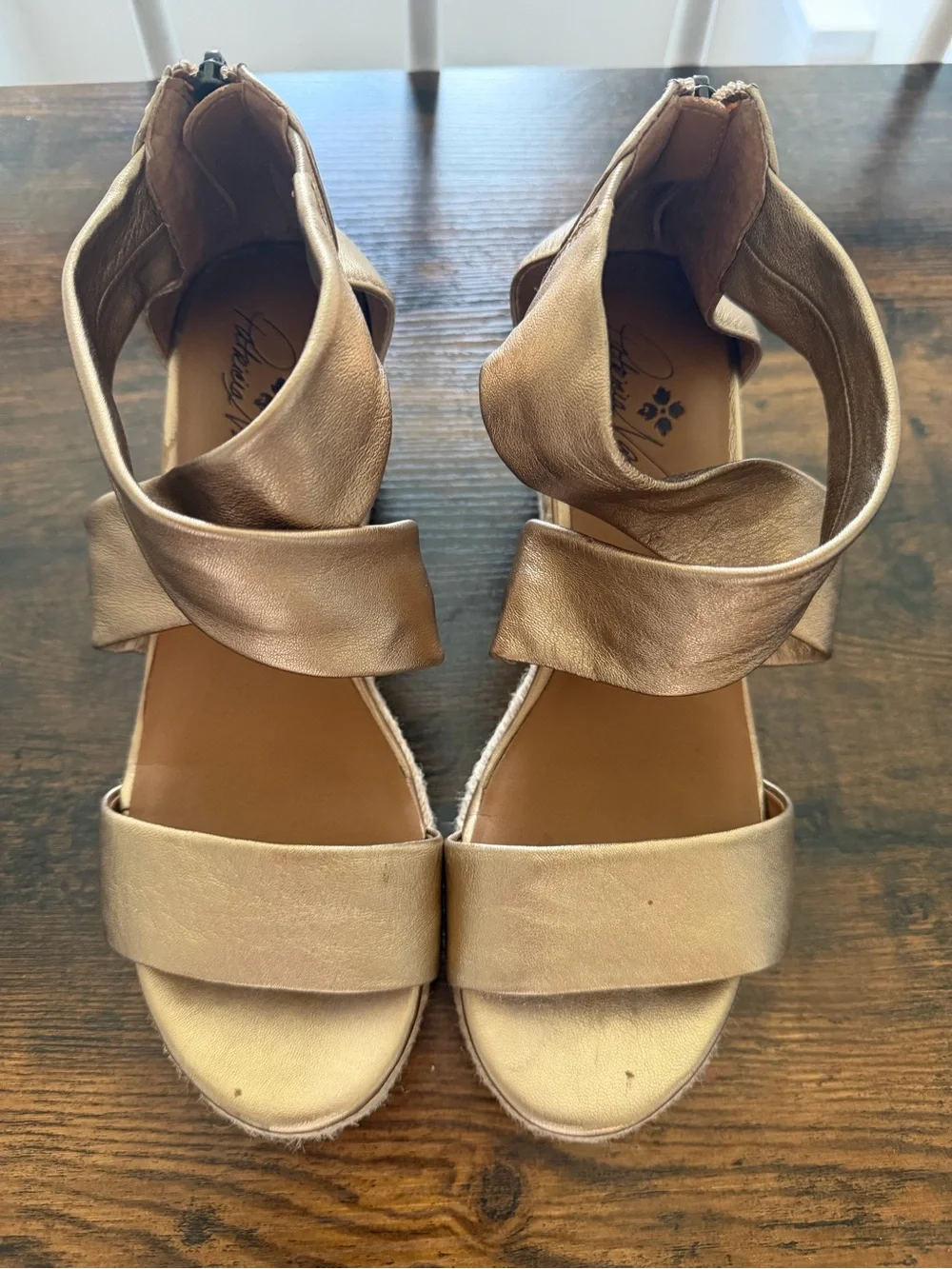 Patricia Nash Gold Metallic Wedge Sandals